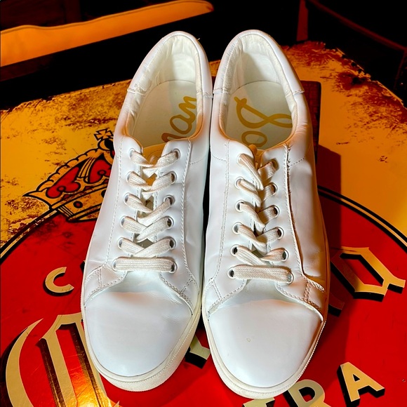 Sam Edelman Men’s White Leather Sneakers - Picture 1 of 6